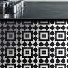 8"x8" Porto Handmade Cement Tile, Black/White, Set of 12