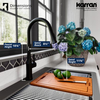 Karran KKF140 1-Handle Pull-Down Sprayer Kitchen Faucet, Matte Black