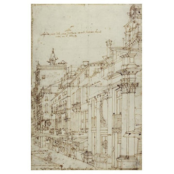 "The Campo S. Basso: The North Side with the Church, 1740s" Paper Art, 26"x38"