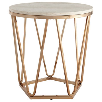 Dorking Faux Stone Round End Table