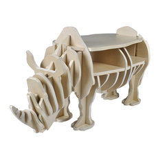 VidaXL Wooden Rhino Home Decor Shelf Book Organizer Side Table