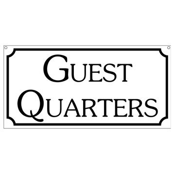 Guest Quarters, Aluminum Hotel Motel Ranch Man Cave Bar Sign, 6"x12"