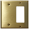 Switchplate Brushed Solid Brass GFI Blank |