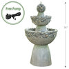 Outdoor Stone-Look 3-Tier Floor Fountain Gray