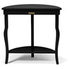 Lillian Wood Half Moon Console Table With Curved Legs and Shelf, Black