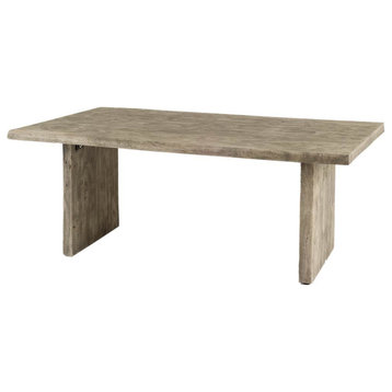 HomeRoots 80x30 Rectangular Grey Solid Wood Top and Base Dining Table