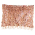 Mina Victory - Mina Victory Luminescence Beaded Tassels 10" X 14" Blush Indoor Throw Pillow - Jewelry for your rooms, this elegantly handcrafted rhinestone, bead and embroidered collection adds a touch of sparkle to your day.