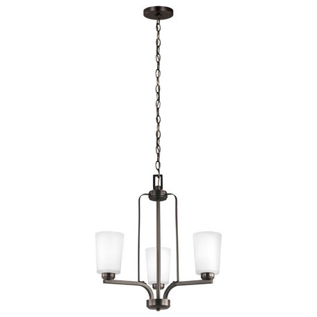 9.5W Three Light Chandelier-Bronze Finish-Incandescent Lamping Type