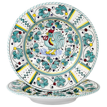 Orvieto Green Rooster Pasta Soup Bowl