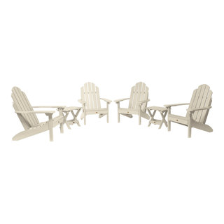 4 Classic Westport Adirondack Chairs, 2 Folding Side Tables