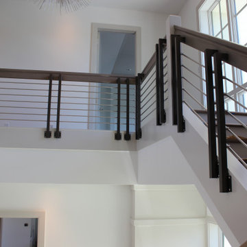 White Oak & Stainless Steel Rod Staircase