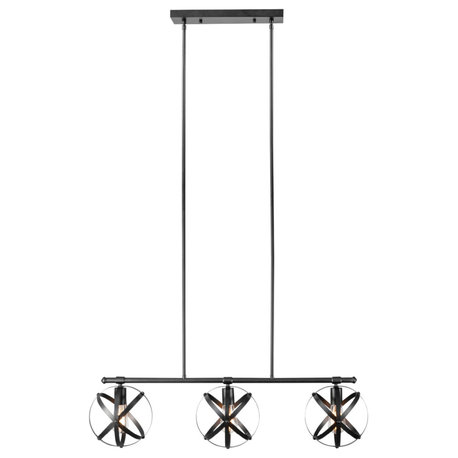 Tatum 3-Light Dark Bronze Linear Chandelier