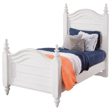 American Woodcrafters Rodanthe Twin Size Dove White Wood Panel Bed