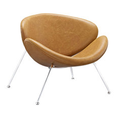 69 Off On Nutshell Faux Leather Lounge Chair Tan By Lexmod