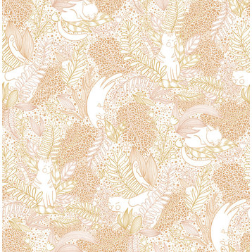 Botanical Terracotta Gato Garden Novelty Peel & Stick Wallpaper Sample