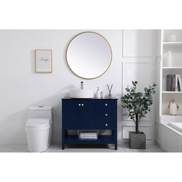 36 Inch Vessel Sink Bathroom Vanity In Blue