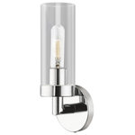 Livex Lighting - Ludlow 1 Light Polished Chrome ADA Single Sconce - Add a dash of character and radiance to your home with this wall sconce. This single-light fixture from the Ludlow Collection features a polished chrome finish with a clear glass. The clean lines of the back plate complement the cylindrical glass shade creating a minimal, sleek, urban look that works well in most decors. This fixture adds upscale charm and contemporary aesthetics to your home.