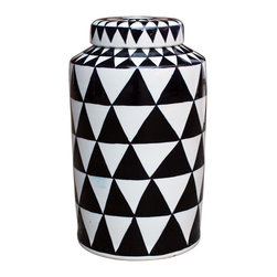 Belle and June - Black Triangle Lined Tea Jar - Vases