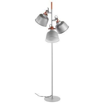 Hentz Three Light Floor Lamp, Silver