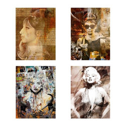 Ready2HangArt - Divas Canvas Wall Art, 4-Piece Set - Prints And Posters