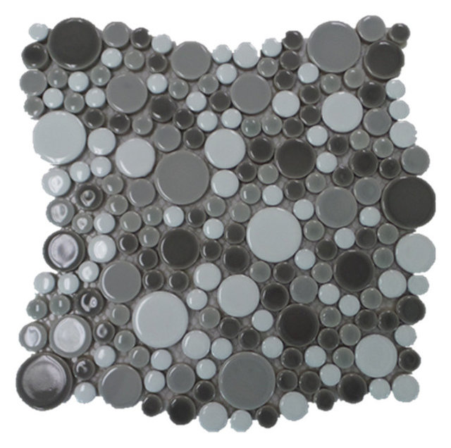 Round Gl Mosaic Tiles Shapeyourminds Bubble Porcelain Circle Mosaic Tile Contemporary