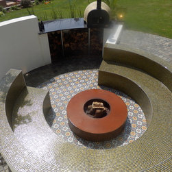Moroccan inspired Garden with Jamie Oliver Pizza Oven area - Fire Pits
