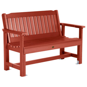 The Sequoia Professional Commercial Grade Exeter 4' Garden Bench, Rustic Red
