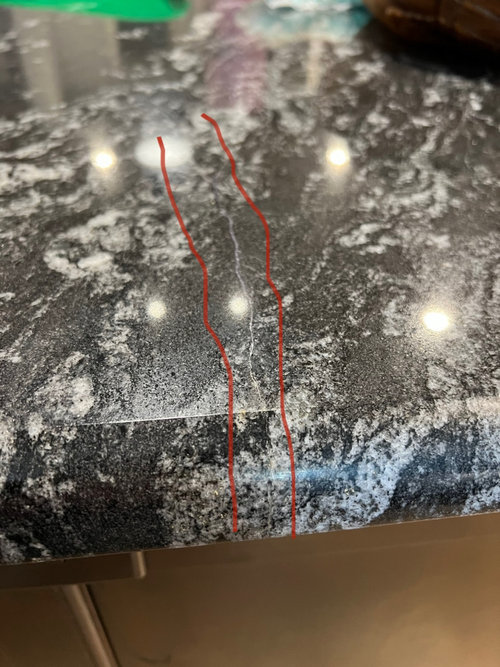 advice on cracked, chipped, granite countertop