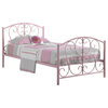 Monarch Specialties Bed, Twin Size, Pink Metal Frame Only, I2390P