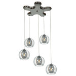Access Lighting - Aeria, Metal Foil With Clear Glass Pendant Wit, Halogen, Chrome With Clear - SKU: 52076-CH/CLR