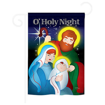 Nativity O' Holy Night 2-Sided Impression Garden Flag