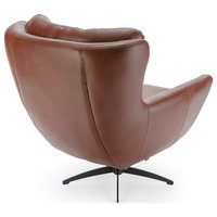 Clayton Tufted Faux Leather Swivel Chair - Midcentury - Armchairs And ...