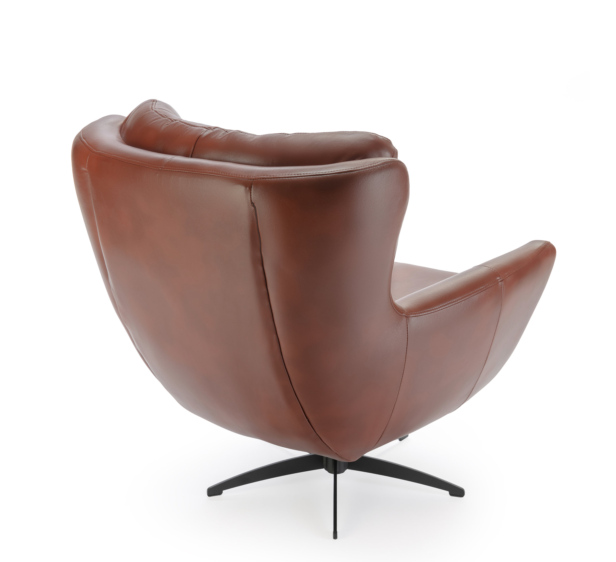 Clayton Tufted Faux Leather Swivel Chair - Midcentury - Armchairs And ...