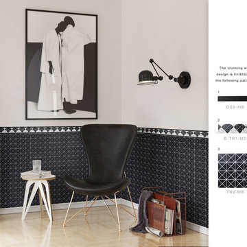 An Awesome Wall With Diamond Tile Border