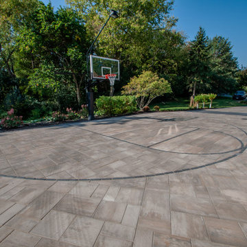 Paver Court with Landscape Backdrop