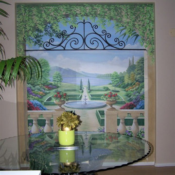 Dining room trompe l'oeil mural