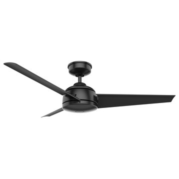 Hunter 52" Trimaran Matte Black Wet Rated Ceiling Fan With Wall Control
