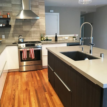 Contemporary high-gloss IKEA kitchen