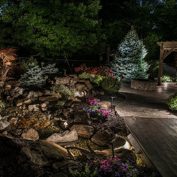 Pergola and waterfalls