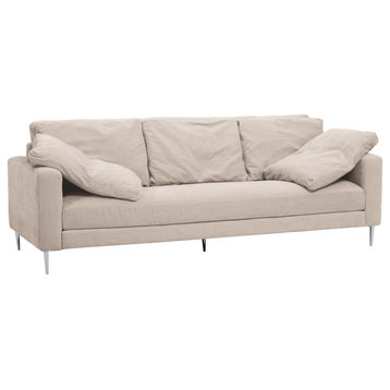 Vari Beige Textured Velvet Lounge Sofa - Beige