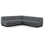 Meridian Furniture - Quinn Chenille Upholstered 5-Piece L-Shaped Modular Sectional, Grey - The Quinn Modular Sectional is a stunning piece crafted in a rich and luxurious grey chenille fabric. Its awe-inspiring design and exceptional quality make it a perfect addition to any space, whether it's a living room, bedroom, or office. The sectional's plush cushioning and sturdy frame provide both comfort and durability, ensuring that it will be a favorite for years to come. Whether you're looking for a statement piece or simply a comfortable seating option, the Quinn sectional is an excellent choice.