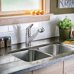Moen Salora Glacier one-handle low arc pullout kitchen faucet - Kitchen Faucets