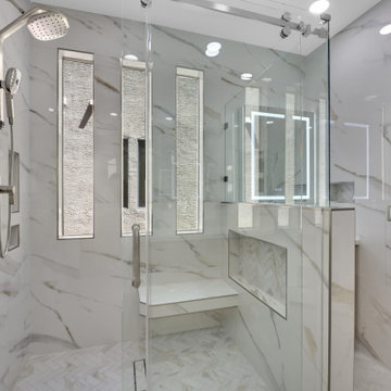 Custom Shower & Marble Tile Bathroom Remodel