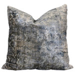 Harp & Finial - Aura Grey Pillow Down Feather Insert - The Aura Grey Pillow has a textured and ultra soft finished sham for ultimate comfort and style. Featuring a zipper closure to wash as needed - hand wash only. The abstract design has a contemporary inspired look that will blend seamlessly with any decor.