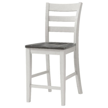 Monterey Solid Wood White Stain and Gray Counter Height Dining Chair (Set of 2)