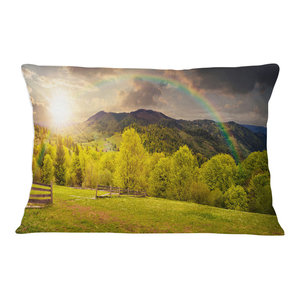 Insert Side Designart Cu14292 18 18 Beautiful Meadow Panorama Landscape Printed Cushion Cover For Living Room X 18 In Sofa Throw Pillow 18 In In Home Kitchen Decorative Pillows Inserts Covers