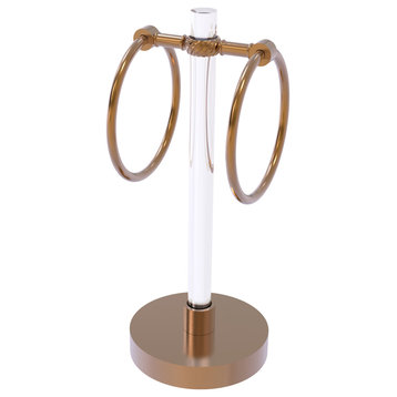 Clearview Vanity Guest Towel Ring with Twisted Accents, Brushed Bronze