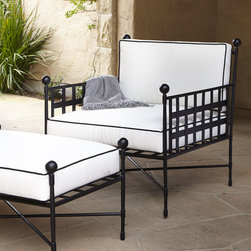 "Neoclassical" Outdoor Lounge Chair & Ottoman - Patio Furniture And Outdoor Furniture