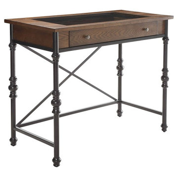 Acme Counter Height Table in Walnut and Black Finish 72350