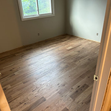 Install + Sand and Weathered Oak Stain with Water Based Finish